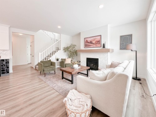 97 Joyal Way, St. Albert, AB - Indoor Photo Showing Living Room With Fireplace