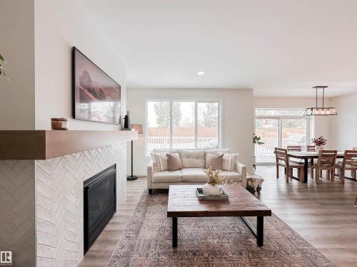 97 Joyal Way, St. Albert, AB - Indoor Photo Showing Living Room With Fireplace