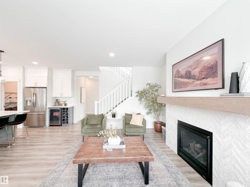 97 Joyal Way, St. Albert, AB - Indoor Photo Showing Living Room With Fireplace