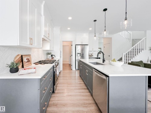 97 Joyal Way, St. Albert, AB - Indoor Photo Showing Kitchen With Upgraded Kitchen