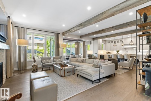 7216 156 Street, Edmonton, AB - Indoor Photo Showing Living Room With Fireplace