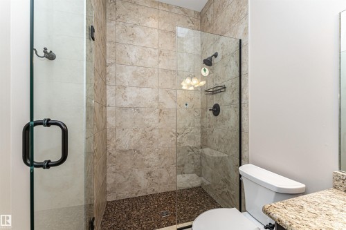 Bathroom with vanity and a shower stall - 3520 Watson Point(E), Edmonton, AB - Indoor Photo Showing Bathroom