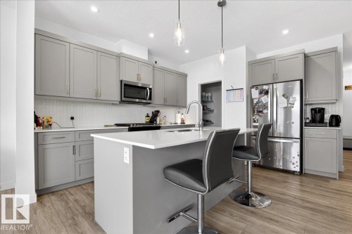 3417 Craig Landing Landing, Edmonton, AB - Indoor Photo Showing Kitchen With Stainless Steel Kitchen With Upgraded Kitchen