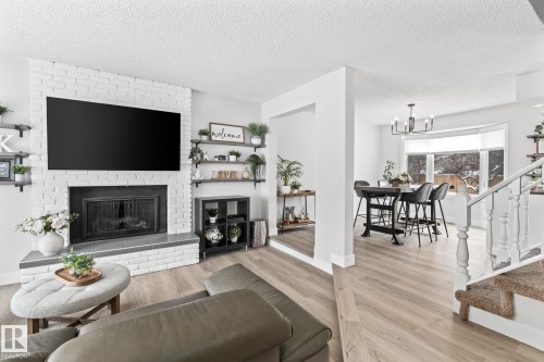 41 Patterson Crescent, St. Albert, AB - Indoor Photo Showing Living Room With Fireplace