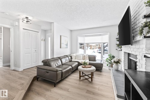 41 Patterson Crescent, St. Albert, AB - Indoor Photo Showing Living Room With Fireplace