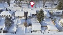 Snowy aerial view featuring a residential view - 12225 134 Street, Edmonton, AB  - Outdoor 