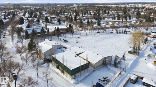 Snowy aerial view with a residential view - 12225 134 Street, Edmonton, AB - Outdoor With View