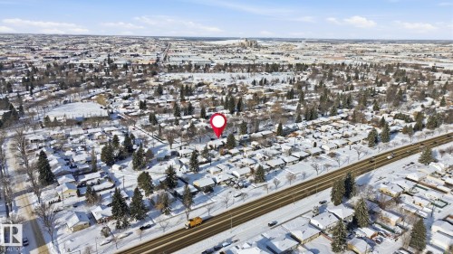 Aerial view of property and surrounding area featuring nearby suburban area - 12225 134 Street, Edmonton, AB - Outdoor With View