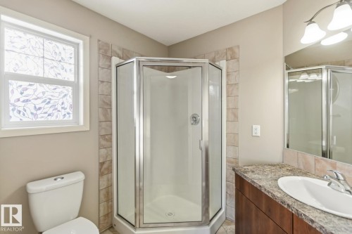Bathroom with a shower stall and vanity - 16 3751 12 Street, Edmonton, AB - Indoor Photo Showing Bathroom
