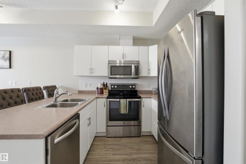 402 11109 84 Avenue, Edmonton, AB - Indoor Photo Showing Kitchen With Stainless Steel Kitchen With Double Sink