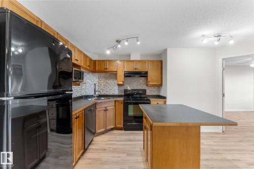 201 5340 199 Street, Edmonton, AB - Indoor Photo Showing Kitchen With Double Sink
