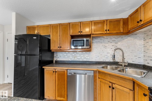 201 5340 199 Street, Edmonton, AB - Indoor Photo Showing Kitchen With Double Sink