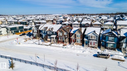 Snowy aerial view with a residential view - 1199 Watt Drive, Edmonton, AB - Outdoor
