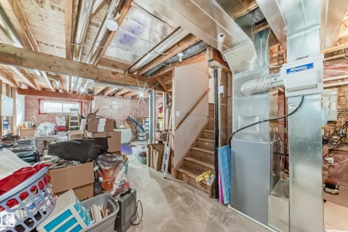 Basement with heating unit and stairs - 17357 8A Avenue, Edmonton, AB 