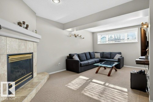 10 Oakridge Drive S, St. Albert, AB - Indoor Photo Showing Living Room With Fireplace