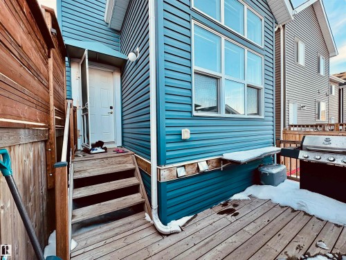 View of exterior entry - 425 Sheppard Boulevard, Leduc, AB - Outdoor With Deck Patio Veranda