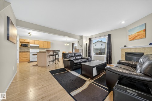 4712 204 Street, Edmonton, AB - Indoor Photo Showing Living Room With Fireplace