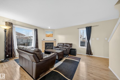 4712 204 Street, Edmonton, AB - Indoor Photo Showing Living Room With Fireplace