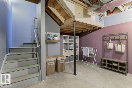 Unfinished basement featuring stairs - #127 2905 141 Street, Edmonton, AB - Indoor Photo Showing Other Room