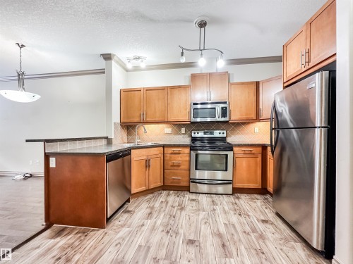 121 10121 80 Avenue, Edmonton, AB - Indoor Photo Showing Kitchen With Stainless Steel Kitchen