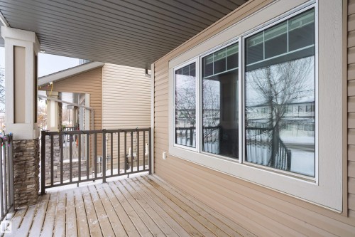 View of wooden deck - 149 Hawks Ridge Boulevard, Edmonton, AB - Outdoor With Deck Patio Veranda With Exterior