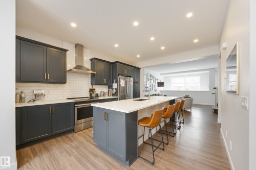 22341 93A Avenue, Edmonton, AB - Indoor Photo Showing Kitchen With Stainless Steel Kitchen With Upgraded Kitchen