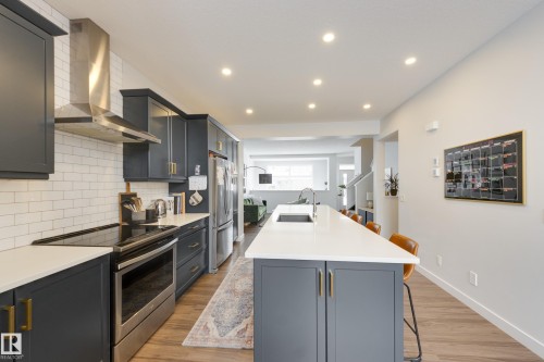 22341 93A Avenue, Edmonton, AB - Indoor Photo Showing Kitchen With Stainless Steel Kitchen With Upgraded Kitchen