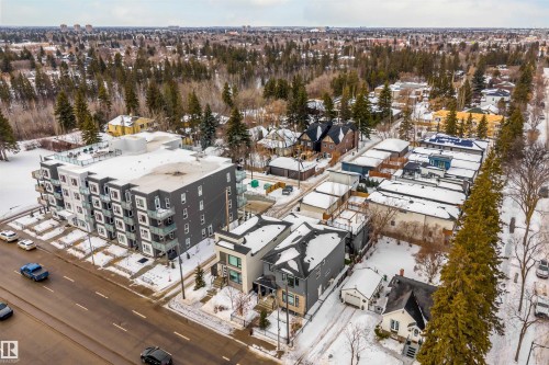 View of snowy aerial view - 10038 142 Street, Edmonton, AB - Outdoor With View