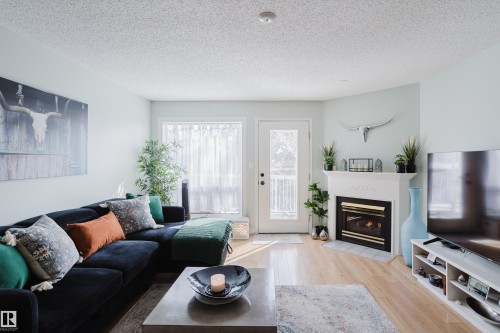 310 8907 106A Avenue, Edmonton, AB - Indoor Photo Showing Living Room With Fireplace