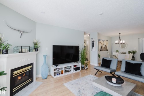 310 8907 106A Avenue, Edmonton, AB - Indoor Photo Showing Living Room With Fireplace