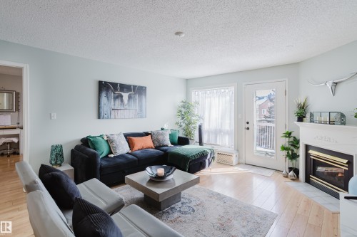 310 8907 106A Avenue, Edmonton, AB - Indoor Photo Showing Living Room With Fireplace