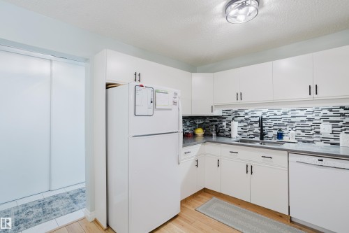 310 8907 106A Avenue, Edmonton, AB - Indoor Photo Showing Kitchen With Double Sink