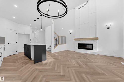 3608 40 Avenue, Beaumont, AB - Indoor With Fireplace