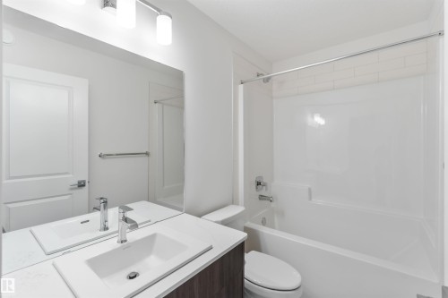 Bathroom with vanity and  shower combination - 2467 Alces Link Link, Edmonton, AB - Indoor Photo Showing Bathroom