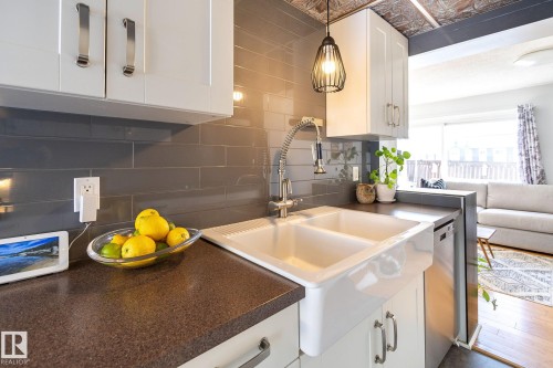 3859 85 Street, Edmonton, AB - Indoor Photo Showing Kitchen With Double Sink