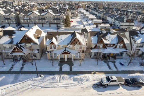 View of snowy aerial view - 6017 213 Street, Edmonton, AB - Outdoor With Facade