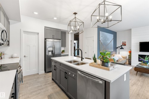146 Joyal Way, St. Albert, AB - Indoor Photo Showing Kitchen With Double Sink With Upgraded Kitchen