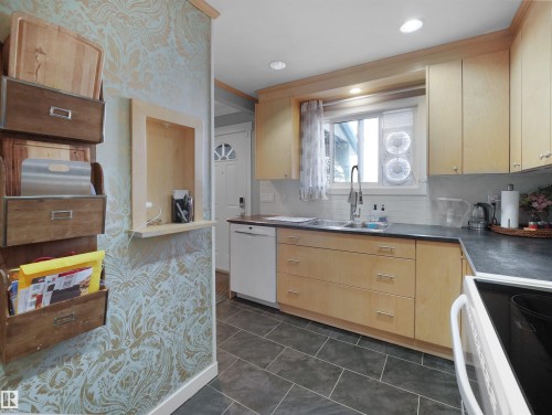 3611 30 Avenue, Edmonton, AB - Indoor Photo Showing Kitchen With Double Sink