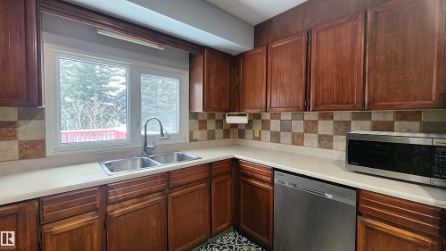 115 Ekota Crescent, Edmonton, AB - Indoor Photo Showing Kitchen With Double Sink