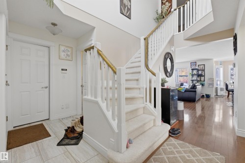 Entryway with a high ceiling and light wood-type flooring - 444 Breckenridge Lane Nw, Edmonton, AB - Indoor Photo Showing Other Room