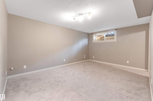 Empty room featuring light carpet and a textured ceiling - 1157 37 Avenue, Edmonton, AB - Indoor Photo Showing Other Room
