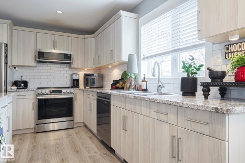 12209 103 Street, Edmonton, AB - Indoor Photo Showing Kitchen With Double Sink With Upgraded Kitchen