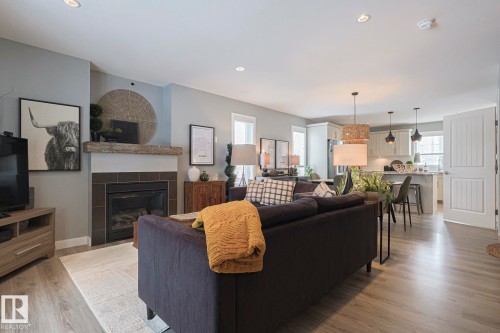 12209 103 Street, Edmonton, AB - Indoor Photo Showing Living Room With Fireplace