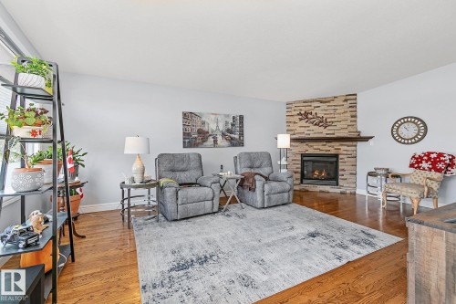 13016 79 Street, Edmonton, AB - Indoor Photo Showing Living Room With Fireplace