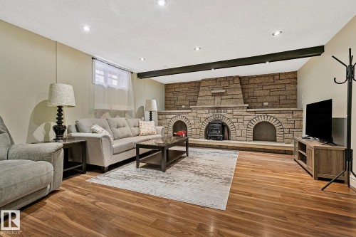 13016 79 Street, Edmonton, AB - Indoor Photo Showing Living Room With Fireplace