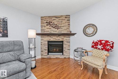 13016 79 Street, Edmonton, AB - Indoor Photo Showing Living Room With Fireplace
