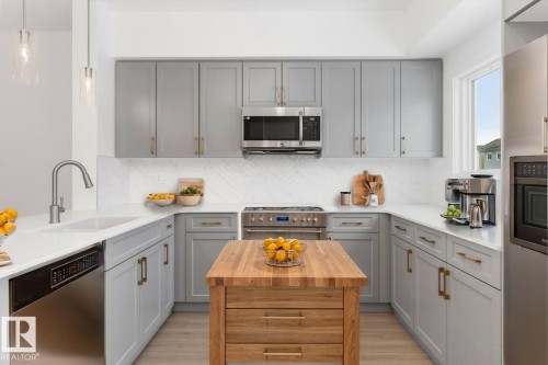 18816 28 Avenue, Edmonton, AB - Indoor Photo Showing Kitchen With Upgraded Kitchen