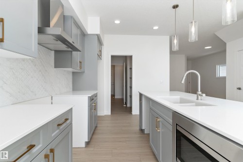 943 18 Avenue, Edmonton, AB - Indoor Photo Showing Kitchen With Double Sink With Upgraded Kitchen