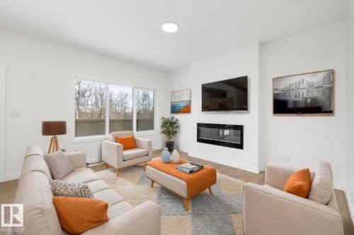 8732 183 Avenue, Edmonton, AB - Indoor Photo Showing Living Room With Fireplace
