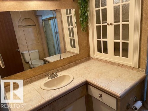Bathroom with vanity and a shower - 11 Campbell, Stony Plain, AB - Indoor Photo Showing Bathroom